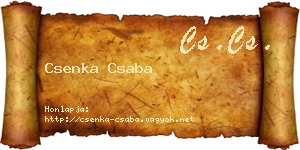 Csenka Csaba névjegykártya